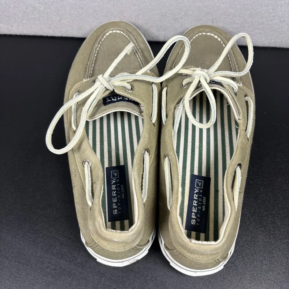 Sperry Top Sider Bahama Boat Shoes KHAKI/OYSTER  0561043 Mens Size 10.5M Loafers